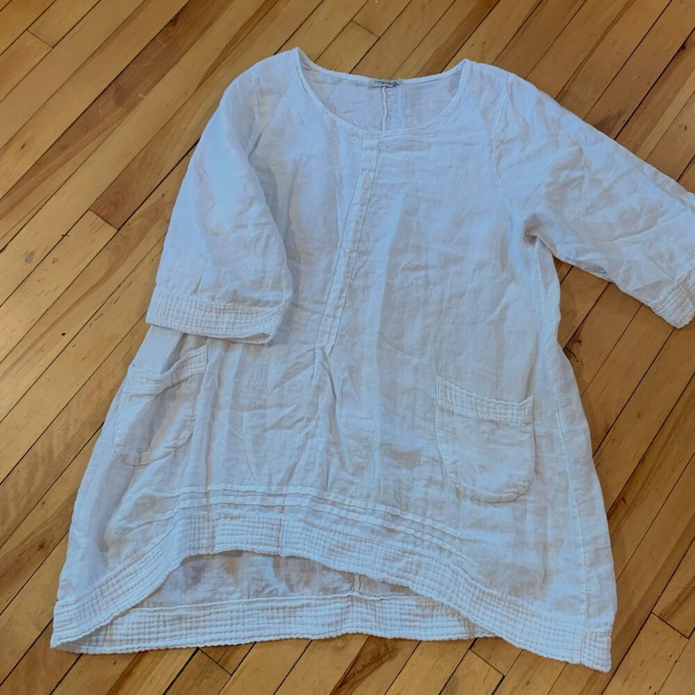 COPY - White Linen Oversize Top